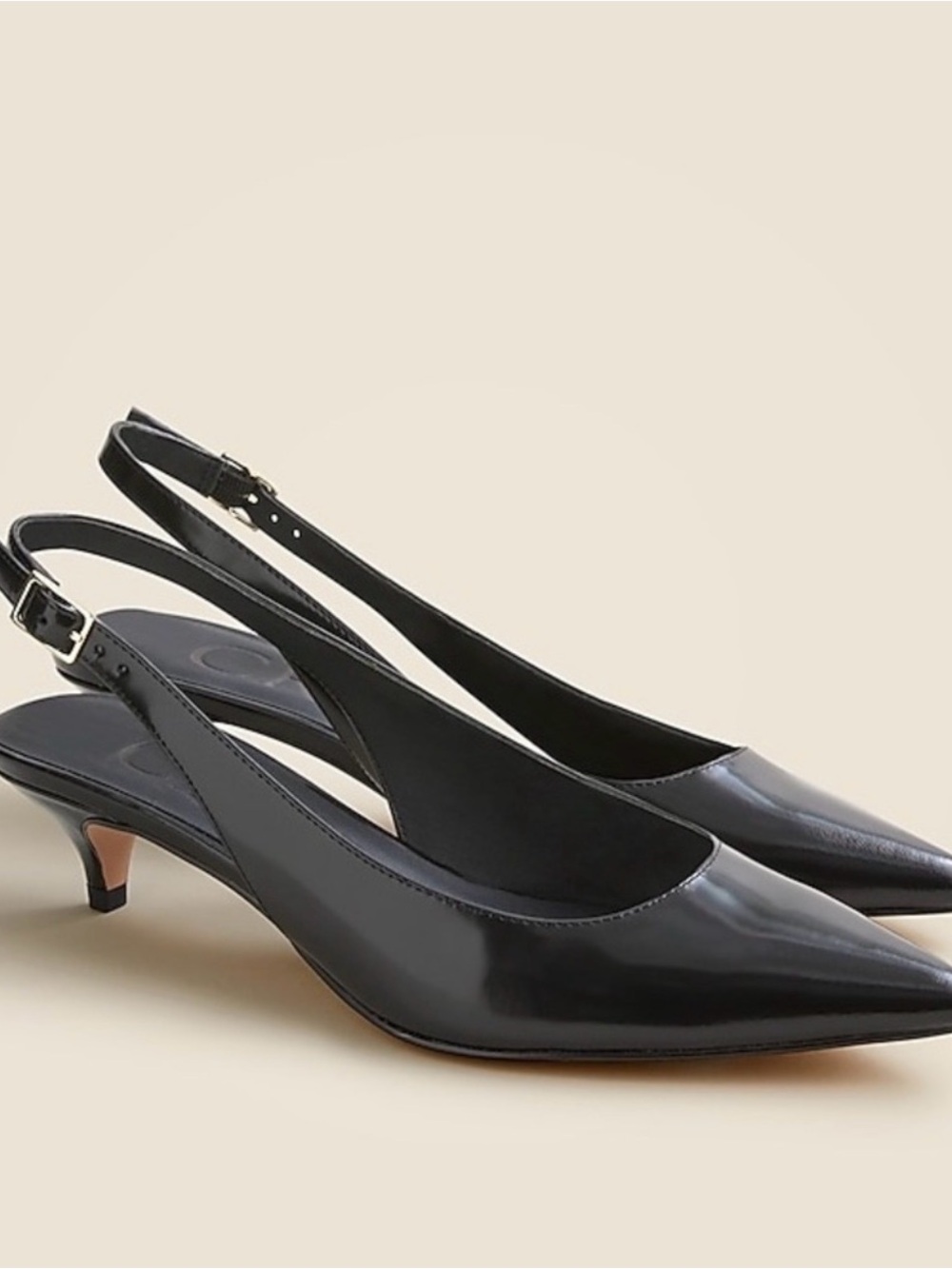 Black Leather Kitten Heels- J. Crew